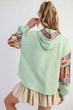 Load image into Gallery viewer, Easel Terry Knit Hooded Pullover Top in Apple Green
