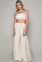 Load image into Gallery viewer, POL Jersey Knit Pants with Lace and Floral Print Details in Cream Pants POL Clothing   
