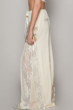 Load image into Gallery viewer, POL Jersey Knit Pants with Lace and Floral Print Details in Cream Pants POL Clothing   
