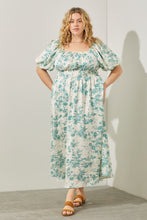 Load image into Gallery viewer, Polagram Textured Floral Print Midi Dress in Teal
