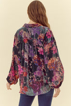 Load image into Gallery viewer, Jodifl Velvet Floral Print Top in Forest Green ON ORDER
