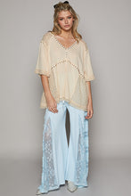 Load image into Gallery viewer, POL Knit and Crochet Top with Studded Trim in Butter Shirts &amp; Tops POL Clothing   
