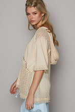 Load image into Gallery viewer, POL Knit and Crochet Top with Studded Trim in Butter Shirts &amp; Tops POL Clothing   
