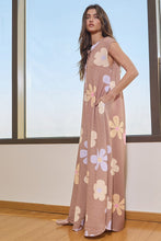 Load image into Gallery viewer, BucketList Floral Print Wide Leg Jumpsuit in Camel
