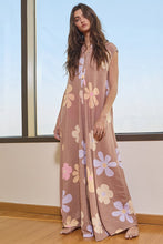 Load image into Gallery viewer, BucketList Floral Print Wide Leg Jumpsuit in Camel
