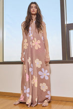 Load image into Gallery viewer, BucketList Floral Print Wide Leg Jumpsuit in Camel
