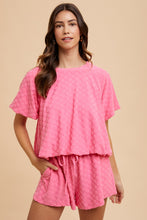 Load image into Gallery viewer, AnnieWear Textured Daisy Top &amp; Shorts Set in Candy Pink
