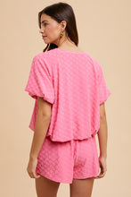 Load image into Gallery viewer, AnnieWear Textured Daisy Top &amp; Shorts Set in Candy Pink
