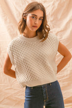 Load image into Gallery viewer, So Me Cable Knit CROPPED Sweater Vest in Oatmeal
