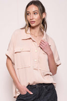 Hailey & Co. Solid Color Ribbed Knit Top in Taupe