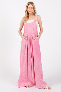 Sewn+Seen Mineral Washed Gauze Jumpsuit in Pink