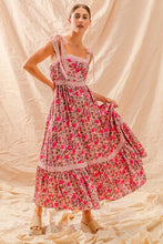 Load image into Gallery viewer, So Me Floral Tiered Maxi Dress in Pink Combo
