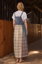 Load image into Gallery viewer, Oddi Denim and Mixed Plaid Overall Maxi Dress in Denim Combo
