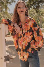 Load image into Gallery viewer, Jodifl Satin Floral Print Top in Black
