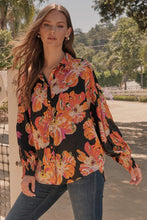 Load image into Gallery viewer, Jodifl Satin Floral Print Top in Black
