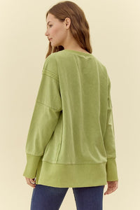 Jodifl Solid Color OVERSIZED Sweatshirt in Avocado