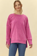 Jodifl Solid Color OVERSIZED Sweatshirt in Magenta FINAL SALE