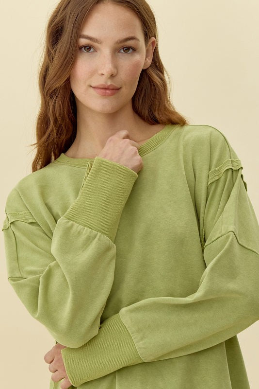 Jodifl Solid Color OVERSIZED Sweatshirt in Avocado – June Adel
