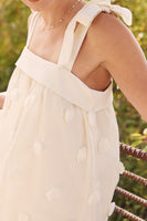 In February Blossom Floral Embroidery Midi Dress in Cream