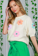 Load image into Gallery viewer, Vine &amp; Love Sweater with Flowers in Cream
