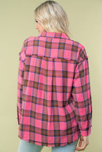 Load image into Gallery viewer, White Birch Plaid Flannel Top in Pink
