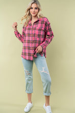 Load image into Gallery viewer, White Birch Plaid Flannel Top in Pink
