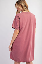 Load image into Gallery viewer, Easel Peace Patched Cotton Jersey Tunic Top in Plum
