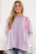 Load image into Gallery viewer, BlueVelvet Solid Color Top with Contrasting Color Details in Lavender
