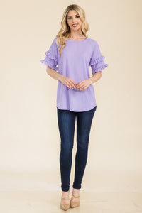 Celeste Crinkle Fabric Top in Lilac