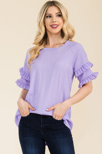 Celeste Crinkle Fabric Top in Lilac