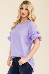 Celeste Crinkle Fabric Top in Lilac