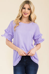 Celeste Crinkle Fabric Top in Lilac