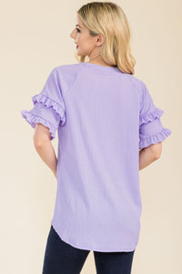 Celeste Crinkle Fabric Top in Lilac