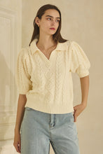 Load image into Gallery viewer, Oddi Cable Knit Sweater Top in Ivory
