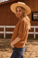 Load image into Gallery viewer, Oddi Cable Knit Sweater Top in Light Camel
