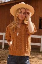 Load image into Gallery viewer, Oddi Cable Knit Sweater Top in Light Camel
