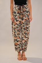 Load image into Gallery viewer, Blue B Camo Print Barrel Leg Pants with Grommet Waistband in Camo Mix
