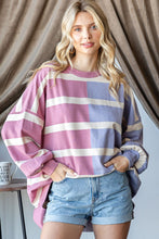 Load image into Gallery viewer, First Love OVERSIZED Contrasting Colors Striped Top in Pink/Lilac
