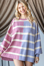 Load image into Gallery viewer, First Love OVERSIZED Contrasting Colors Striped Top in Pink/Lilac
