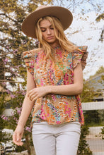 Load image into Gallery viewer, Oddi Geo Print Top in Taupe Multi
