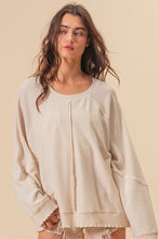 Load image into Gallery viewer, BiBi Solid Color French Terry and Thermal Top in Ivory
