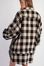 Load image into Gallery viewer, Easel Mixed Plaid and Stripes OVERSIZED Dress in Black ON ORDER
