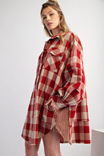 Load image into Gallery viewer, Easel Mixed Plaid and Stripes OVERSIZED Dress in Boho Red ON ORDER
