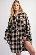 Load image into Gallery viewer, Easel Mixed Plaid and Stripes OVERSIZED Dress in Black ON ORDER
