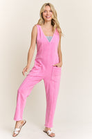 J.Her Mineral Washed Jumpsuit in Bubble Gum FINAL SALE