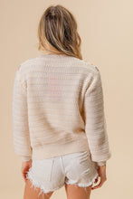 Load image into Gallery viewer, BiBi Sweater with Granny Square Flower Crochet Front in Ivory
