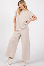 Load image into Gallery viewer, Sewn+Seen Textured Top and Pants Set in Ecru
