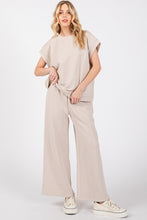 Load image into Gallery viewer, Sewn+Seen Textured Top and Pants Set in Ecru
