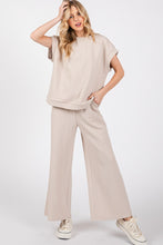 Load image into Gallery viewer, Sewn+Seen Textured Top and Pants Set in Ecru
