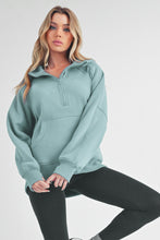 Load image into Gallery viewer, Aemi + Co Drea Half Zip Hoodie Top in Pale Blue
